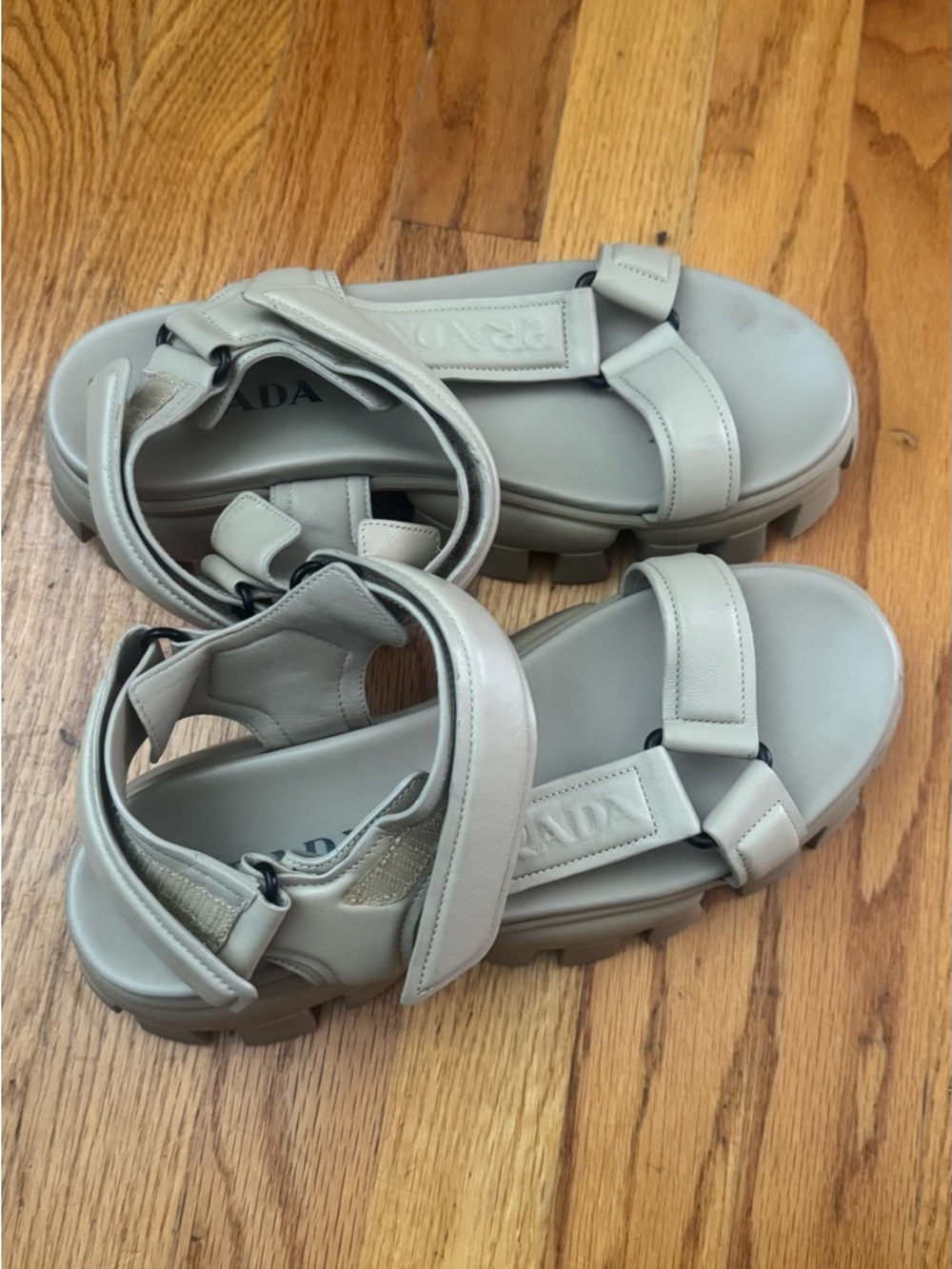 Prada Chunky Platform Sandals in Light Gray - Picture 4 of 4